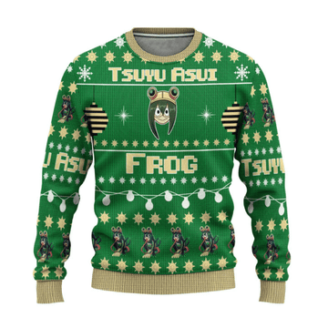 My Hero Academia Anime Tsuyu Asui 14 Ugly Sweater Gifts, My Hero Academia Anime Gift Fan Ugly Sweater 484