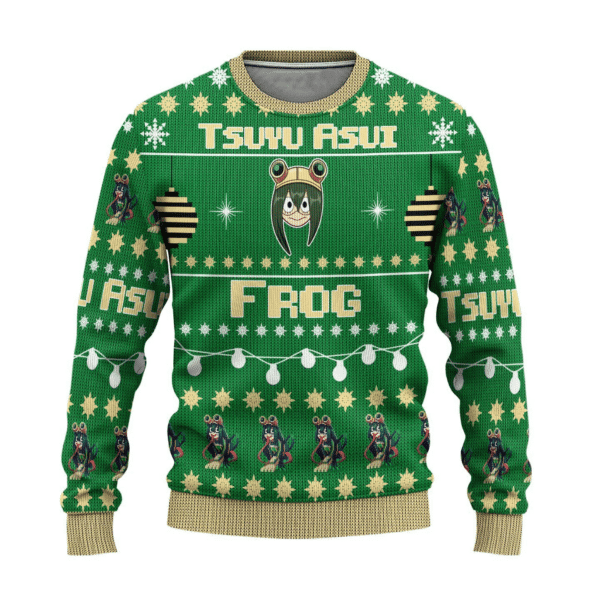 My Hero Academia Anime Tsuyu Asui 14 Ugly Sweater Gifts, My Hero Academia Anime Gift Fan Ugly Sweater 484