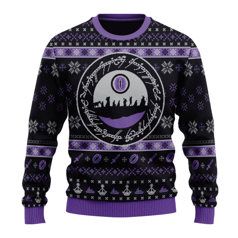 Merry Christmas Gift Lord Of The Rings Purple Sweater