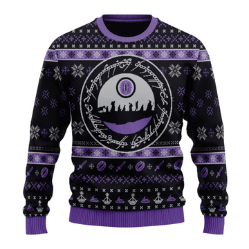 Merry Christmas Gift Lord Of The Rings Purple Sweater