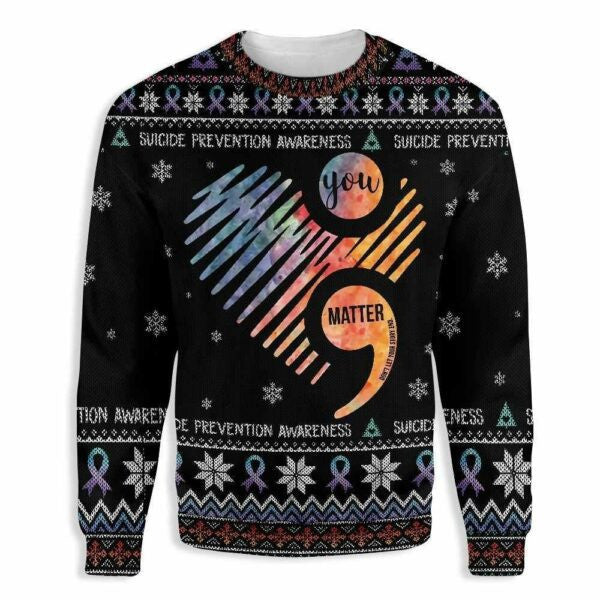 Heart Suicide Prevention Awareness Ugly Sweater, Heart Suicide Prevention Awareness Shirt 376