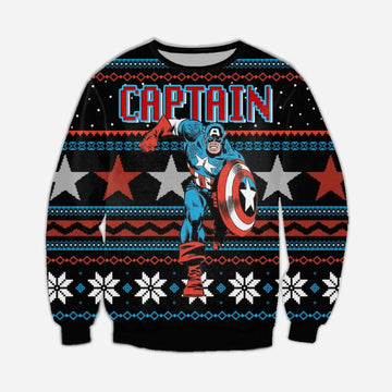 Captain America Ugly Christmas Sweater
