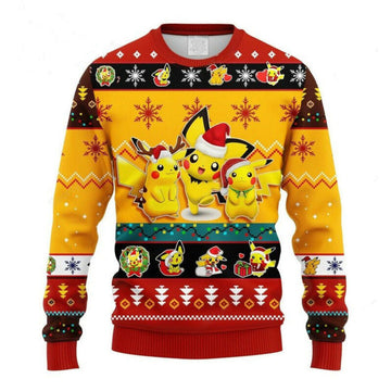 Pikachu Pokemon Full Print Ugly Christmas Sweater