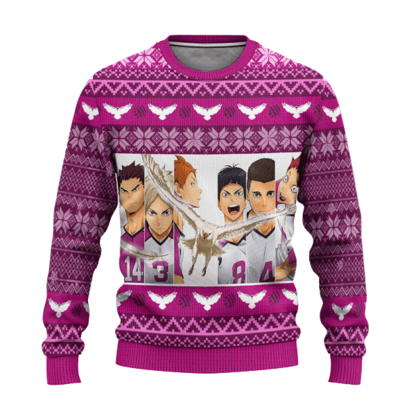 Haikyuu Anime Shiratorizawa Academy 13 Ugly Sweater Gifts, Haikyuu Anime Gift Fan Ugly Sweater 466