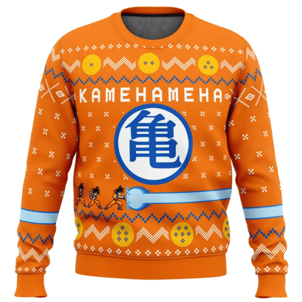 Dragon Ball Anime Kamehameha 3 Ugly Sweater Gifts, Dragon Ball Anime Gift Fan Ugly Sweater 60