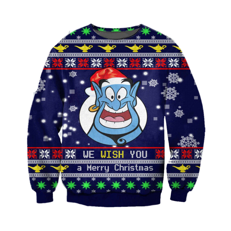 Genie Knitting Pattern Aladin We Wish You A Merry Christmas Ugly Christmas Sweater