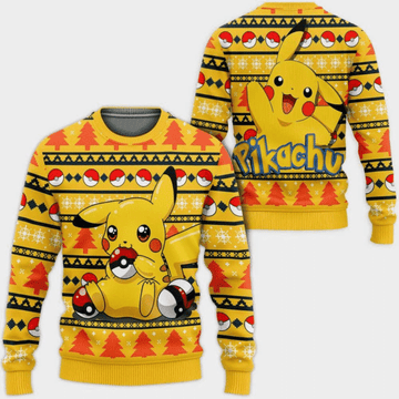 Pokemon Anime Pikachu 67 Ugly Sweater Gifts, Pokemon Anime Gift Fan Ugly Sweater 78