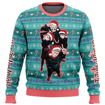 Jujutsu Kaisen Anime Happy Dub Cast 4 Ugly Sweater Gifts, Jujutsu Kaisen Anime Gift Fan Ugly Sweater 114
