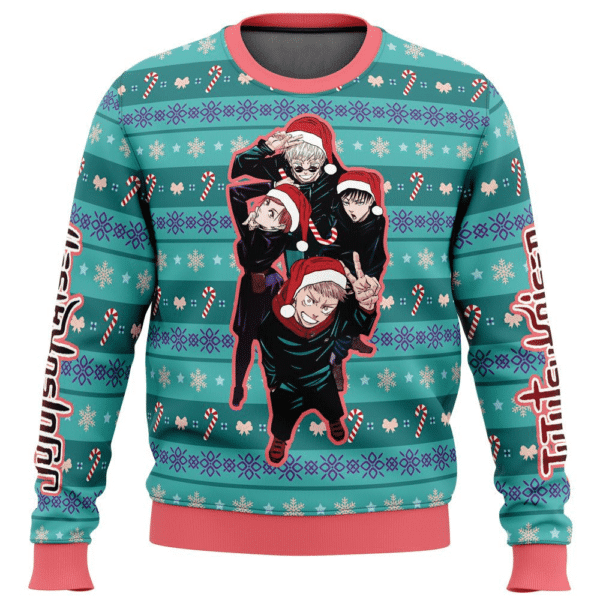 Jujutsu Kaisen Anime Happy Dub Cast 4 Ugly Sweater Gifts, Jujutsu Kaisen Anime Gift Fan Ugly Sweater 114