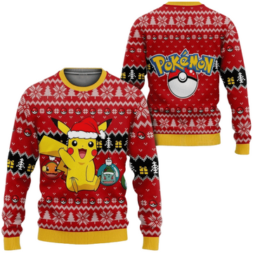 Pokemon Anime Pikachu 32 Ugly Sweater, Pokemon Anime Gift Fan Ugly Sweater 325