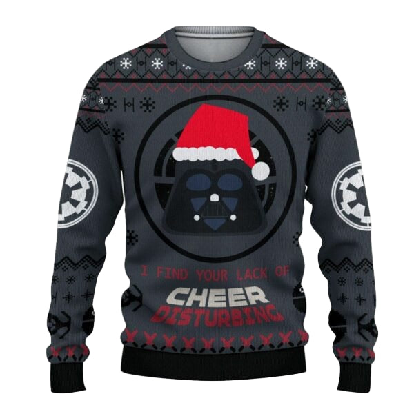 Darth Vader Starwars Ugly Sweater, Darth Vader Starwars Christmas Gift, Darth Vader I Find Your Lack Of Cheer Disturbing Shirt 501