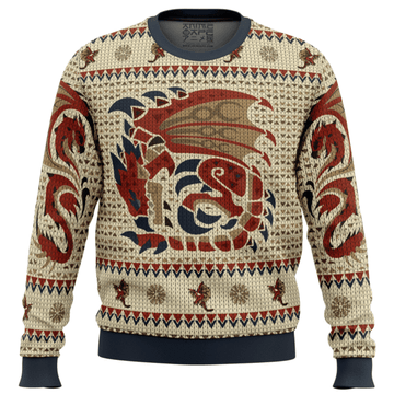 Rathalos Monster Hunter Ugly Sweater Gifts, Gundam Helmet Rathalos Monster Hunter Gift Fan Ugly Sweater 242