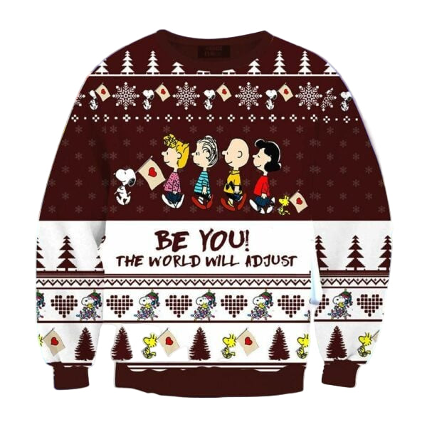 Snoopy Be You The World Will Adjust Ugly Sweater, Christmas Gift , Snoopy Be You The World Will Adjust Ugly Christmas Sweater 30