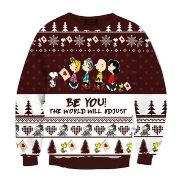 Snoopy Be You The World Will Adjust Ugly Sweater, Christmas Gift , Snoopy Be You The World Will Adjust Ugly Christmas Sweater 30