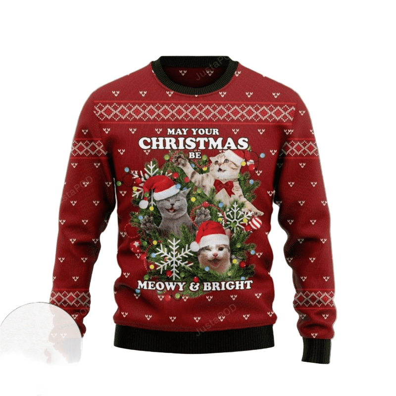 May Your Christmas Be Meowy Ugly Christmas Sweater