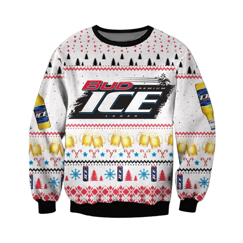 Beer Bud Ice Ugly Christmas Sweater