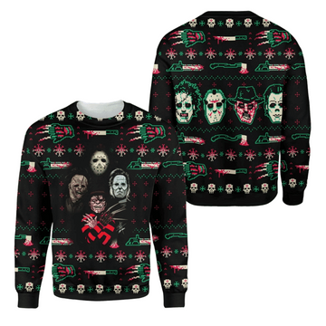 Killer Horror Movie Characters Christmas Ugly Christmas Sweater