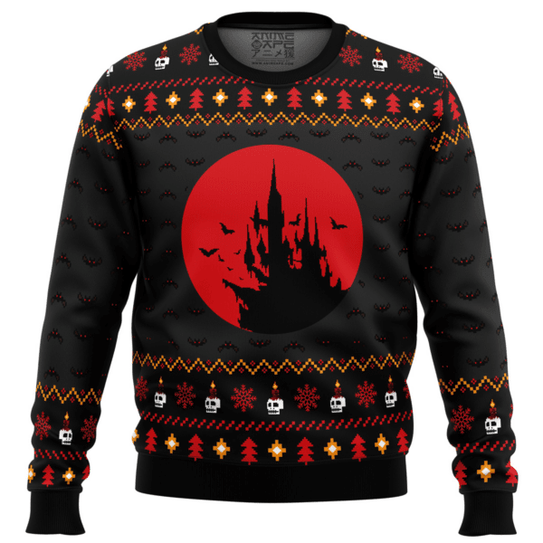 Castlevania Creepy Castle Ugly Sweater Gifts, Castlevania Creepy Castle Gift Fan Ugly Sweater 711