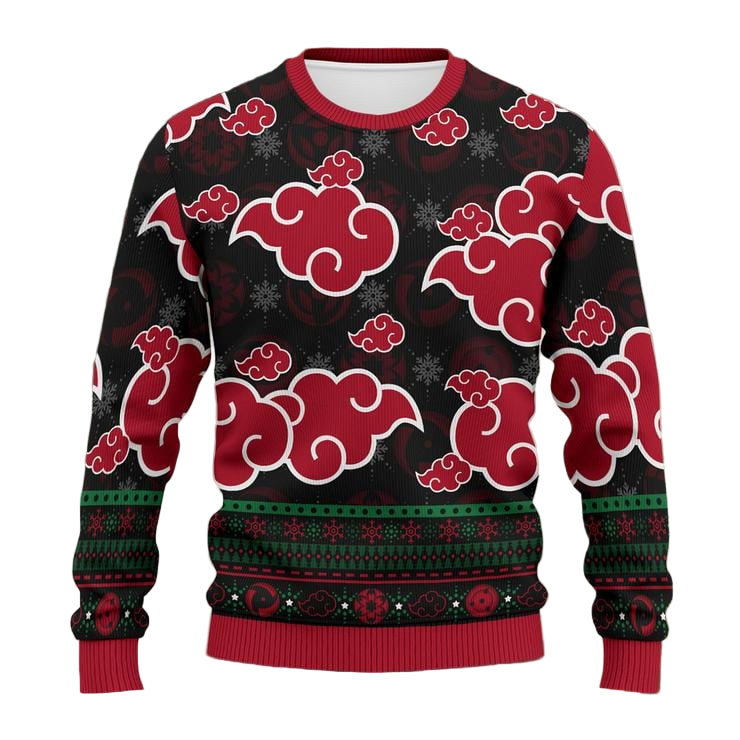 Akatsuki Cloud Naruto Anime Ugly Christmas Sweater
