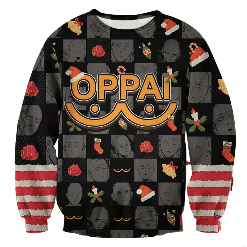 Saitamas Face Ugly Christmas Sweater