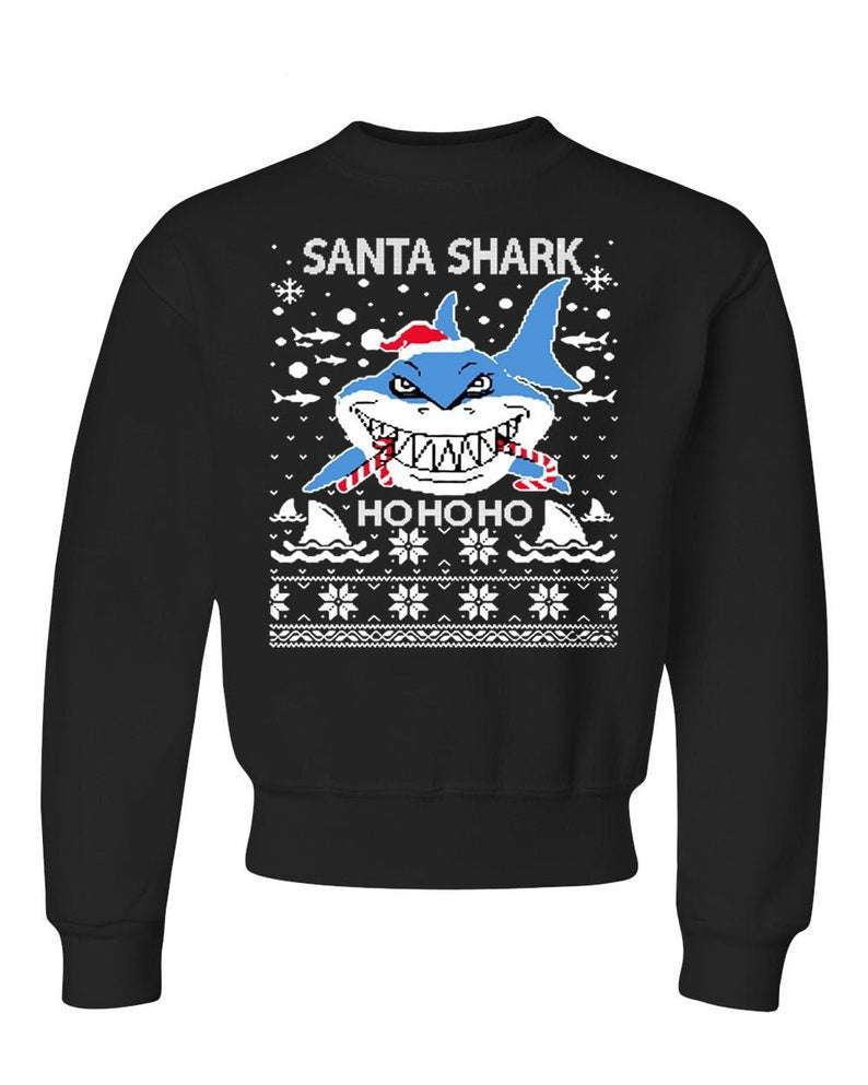 Santa Shark Ho Ho Ho Ugly Sweatshirt, Christmas Ugly Sweater