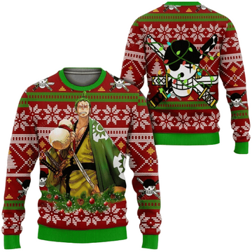 One Piece Anime Roronoa Zoro 47 Ugly Sweater, One Piece Anime Gift Fan Ugly Sweater 101