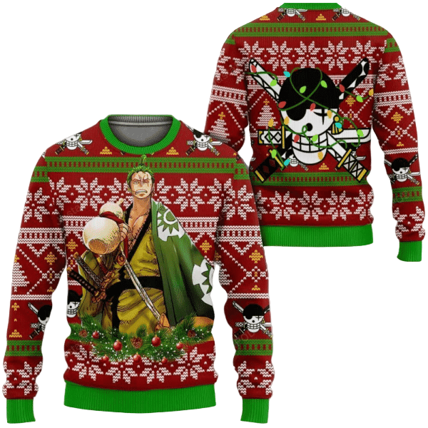 One Piece Anime Roronoa Zoro 47 Ugly Sweater, One Piece Anime Gift Fan Ugly Sweater 101