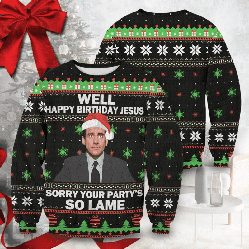 Happy Birthday Jesus So Lame Party Ugly Christmas Sweater