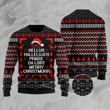 Hellur Halleujer Praise Da Lort Merry Christmurr Ugly Christmas Sweater