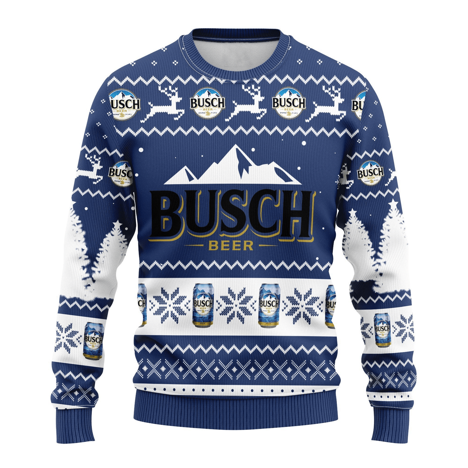 Busch Light Beer 12 Ugly Sweater Gifts, Busch Beer Gift Fan Ugly Sweater