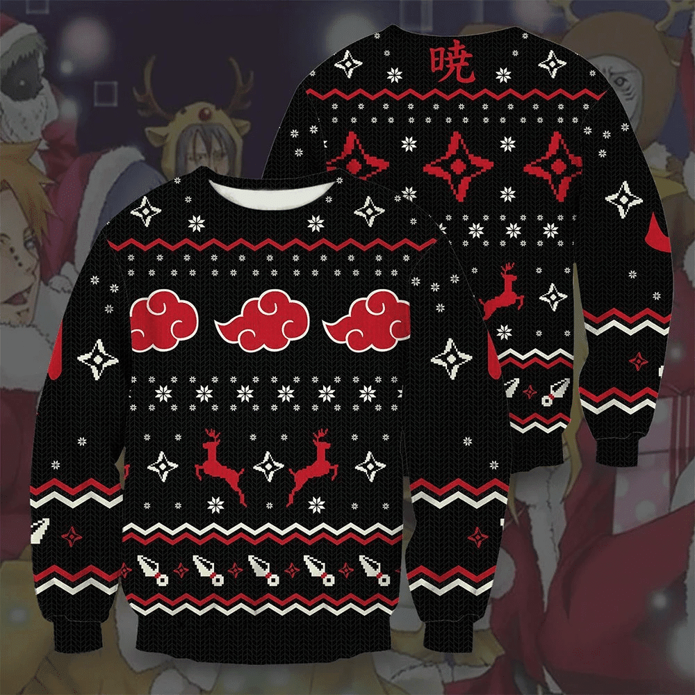 Akatsuki Naruto Anime 1 Ugly Sweater Gifts, Akatsuki Naruto Anime Gift Fan Ugly Sweater