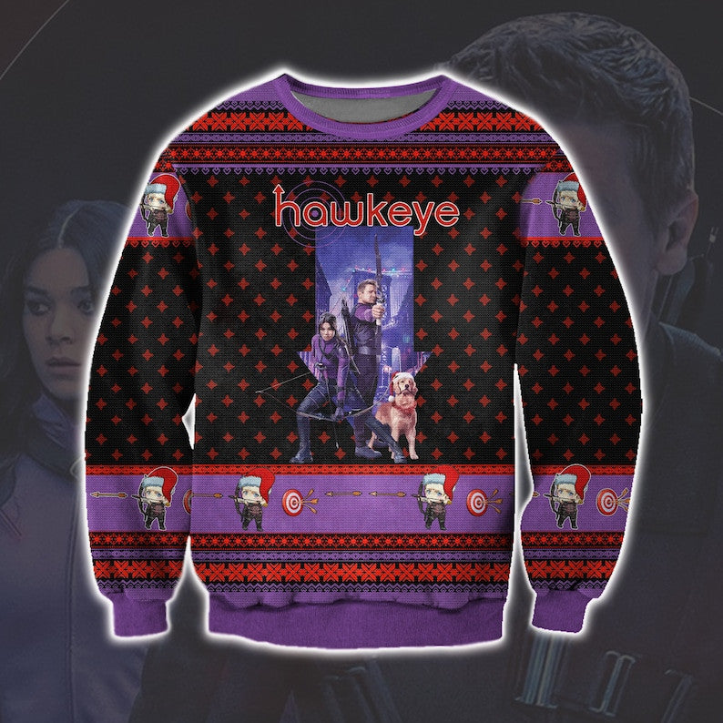 Marvel's Hawkeye Ugly Sweatshirt, Christmas Ugly Sweater