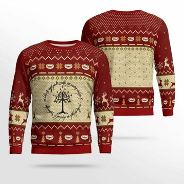Lord Of The Rings The White Tree Lotr Ugly Sweater, Christmas Gift , Lord Of The Rings The White Tree Lotr Ugly Christmas Sweater 321