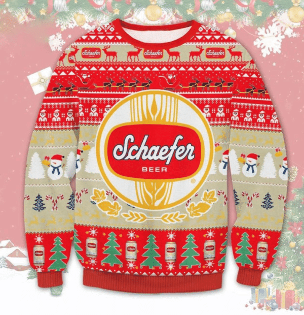 Schaefer Beer Ugly Sweater Gifts, Schaefer Beer Gift Fan Ugly Sweater 919