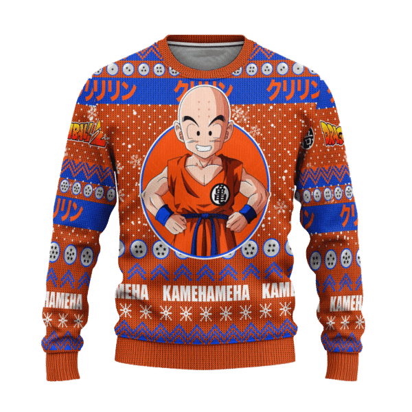 Dragon Ball Anime Krillin 9 Ugly Sweater Gifts, Dragon Ball Anime Gift Fan Ugly Sweater 370