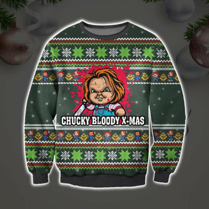 Chucky Merry Christmas Ugly Sweatshirt, Christmas Ugly Sweater