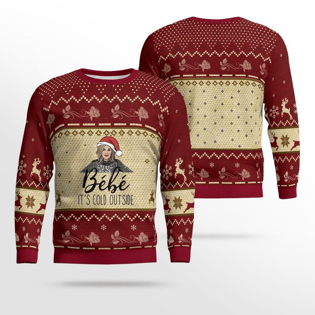 Bebe It's Cold Outside Ugly Sweater, Christmas Gift, Bebe It's Cold Outside Ugly Christmas Sweater