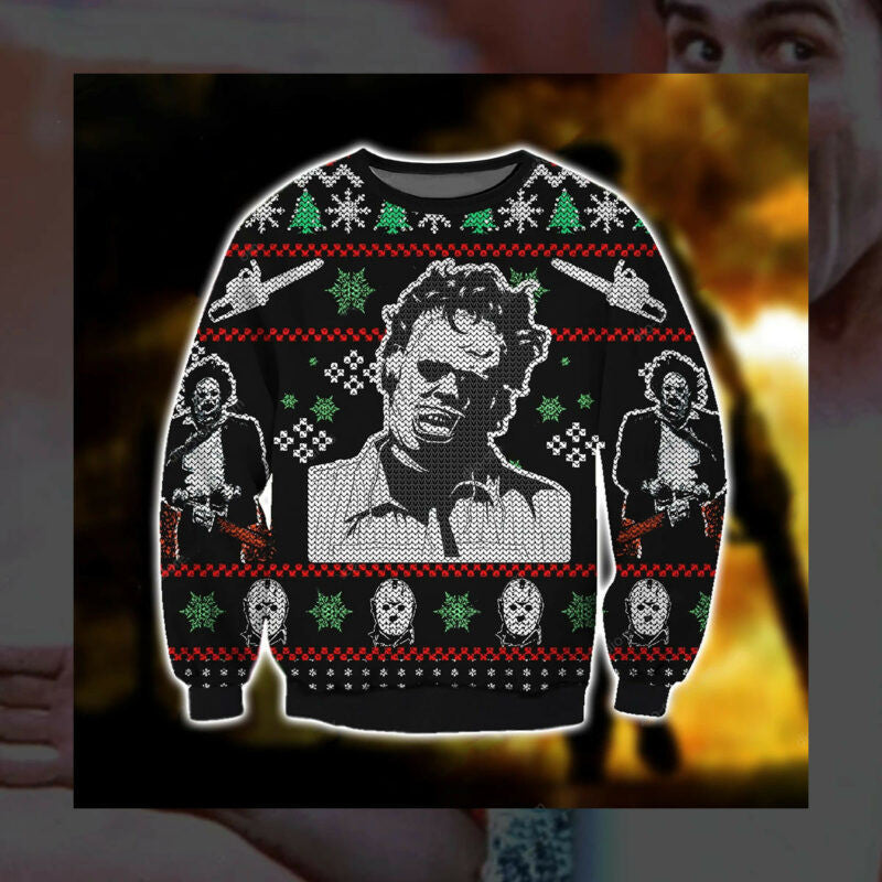 Leatherface Knitting Pattern Ugly Christmas Sweater