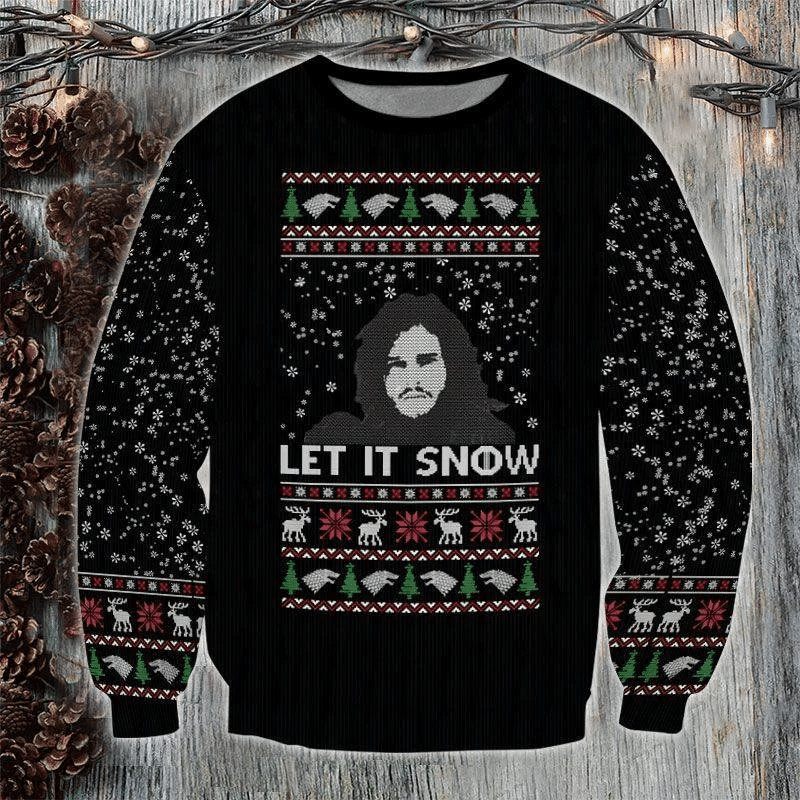 Funny Christmas Shirt,let It Snow Sweater Ugly Christmas Sweater