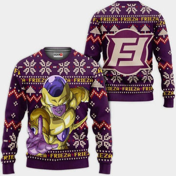 Golden Frieza Ugly Christmas Sweater Anime Dragon Ball Xmas Gifts 1k103,dragon Ball Anime Xmas Christmas Gift Fan 16