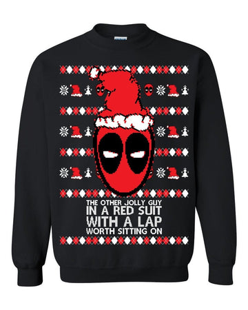 Deadpool The Other Jolly Guy In A Red Suit Ugly Sweatshirt, Christmas Ugly Sweater