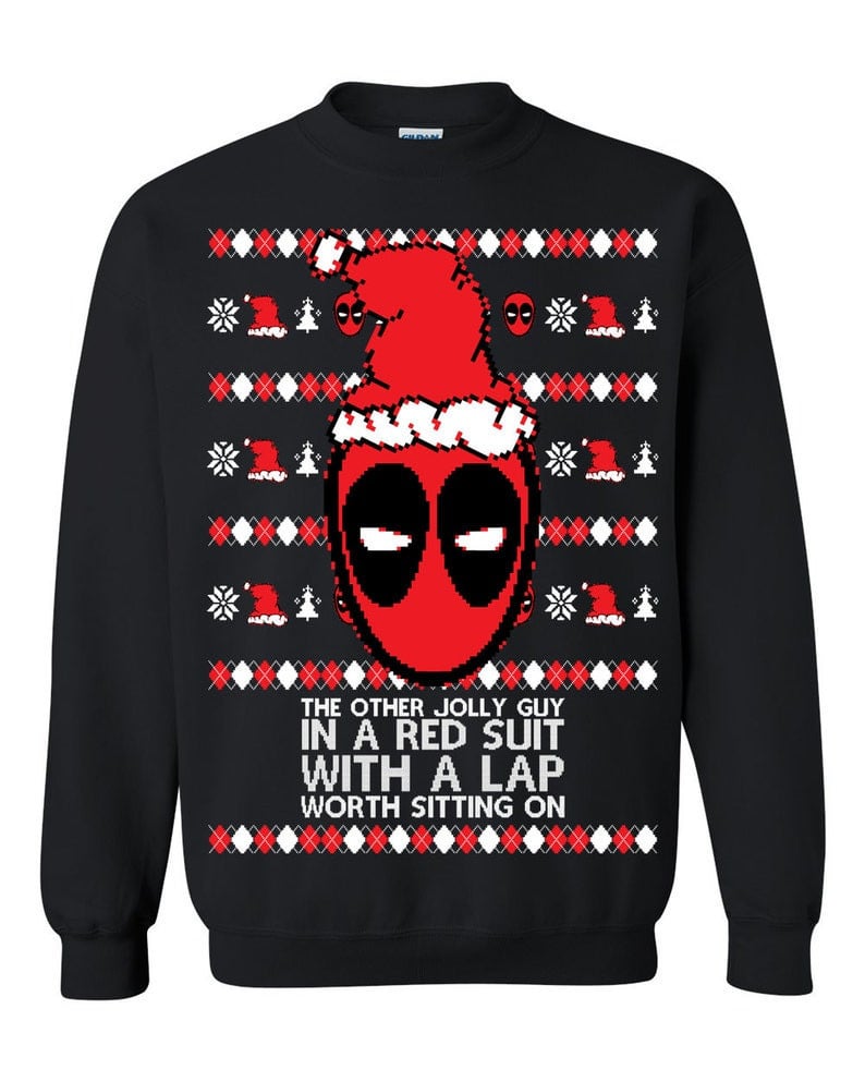 Deadpool The Other Jolly Guy In A Red Suit Ugly Sweatshirt, Christmas Ugly Sweater