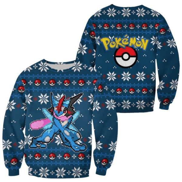 Pokemon Anime Greninja 54 Ugly Sweater, Pokemon Anime Gift Fan Ugly Sweater 847
