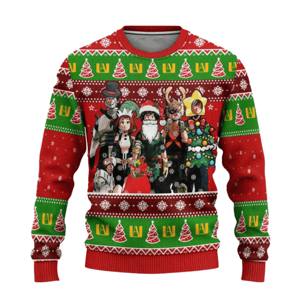 My Hero Academia Anime Christmas 27 Ugly Sweater Gifts, My Hero Academia Anime Gift Fan Ugly Sweater 453