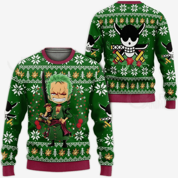 One Piece Anime Roronoa Zoro 20 Ugly Sweater, One Piece Anime Gift Fan Ugly Sweater 351