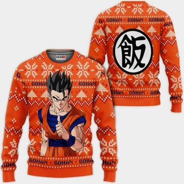 Gohan Ugly Christmas Sweater Anime Dragon Ball Xmas 1k116 Gifts ,dragon Ball Anime Xmas Christmas Gift Fan 943