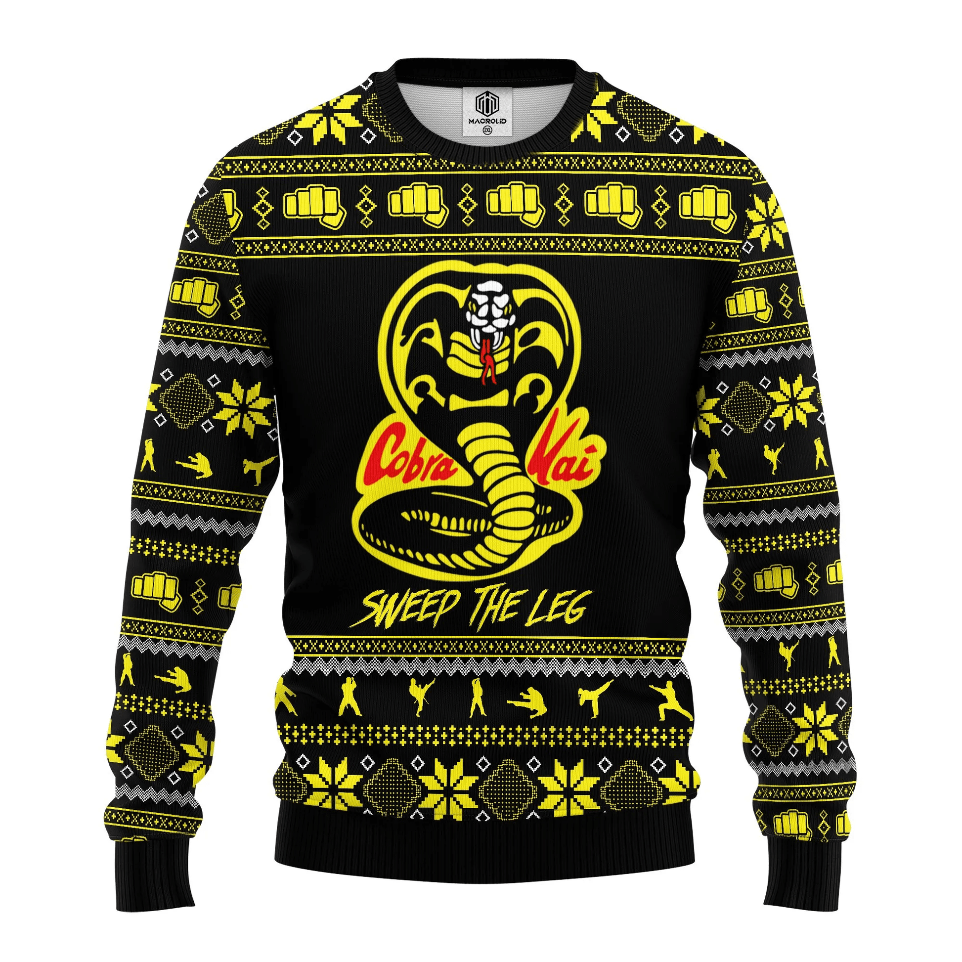 Cobra Kai Sweep The Leg Ugly Christmas Sweater 319
