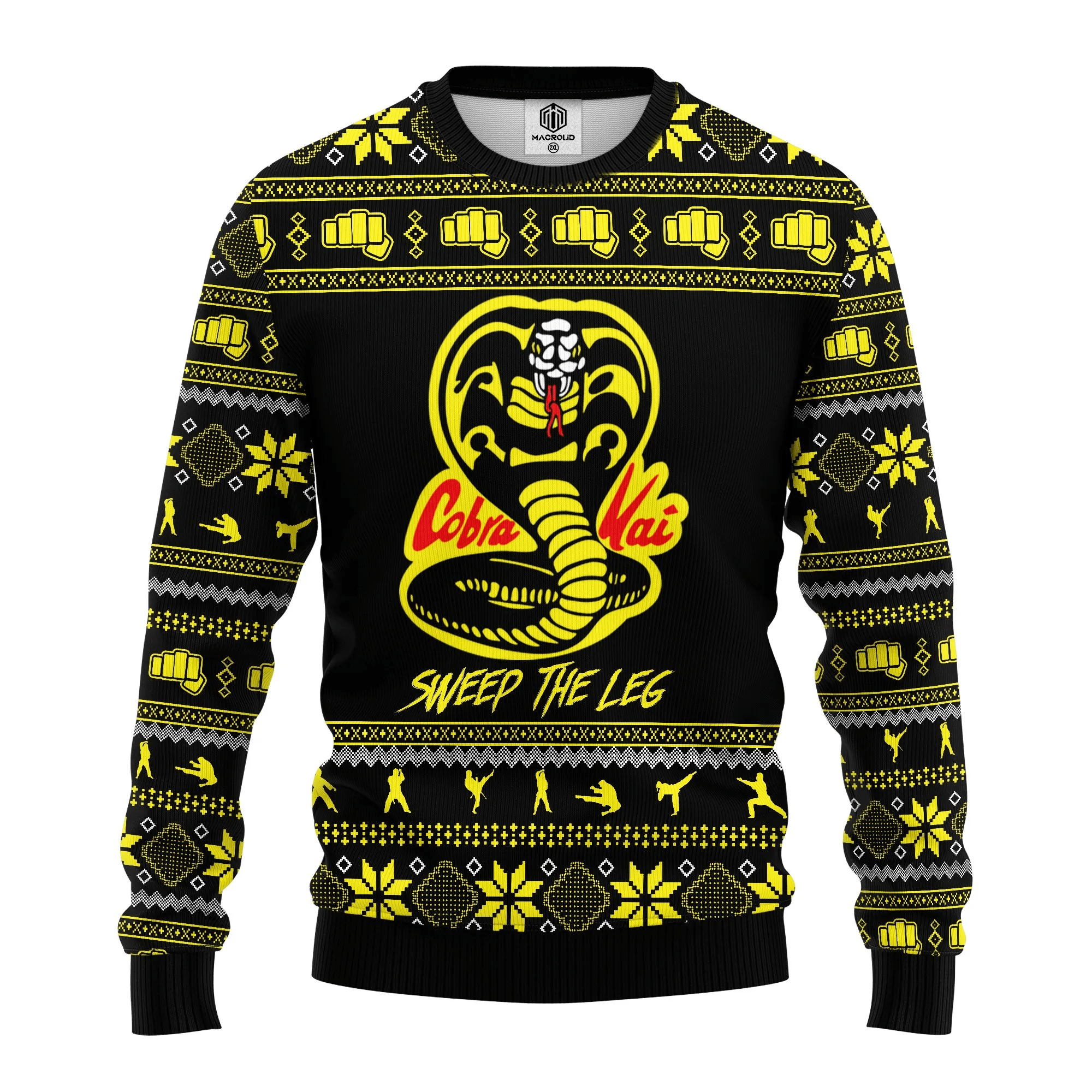 Cobra Kai Sweep The Leg Ugly Christmas Sweater 319