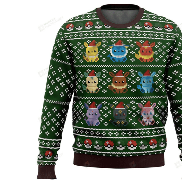Pokemon Anime Eevee Eeveelutions 13 Ugly Sweater, Pokemon Anime Gift Fan Ugly Sweater 852