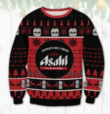 Asahi Super Dry Beer Ugly Sweater Gifts, Asahi Super Dry Beer Gift Fan Ugly Sweater 834
